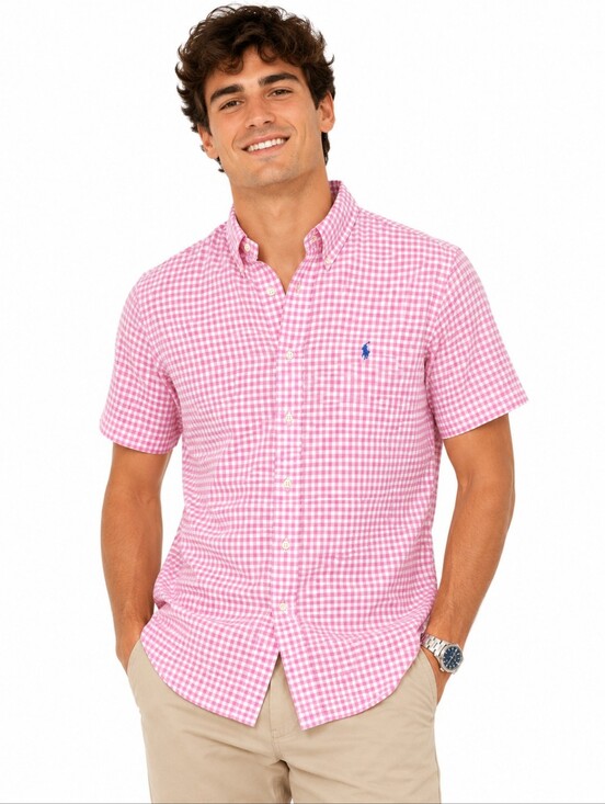 Ralph Lauren Other - Ralph Lauren Custom Fit Pink Gingham Button Down Shirt XL Classic Preppy